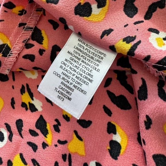 Leith Wrap Maxi Dress Long Sleeve Pink Leopard Print Size S - Picture 4 of 8